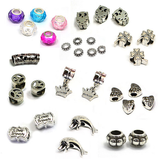 비즈재료 참팔찌참 큰구멍참