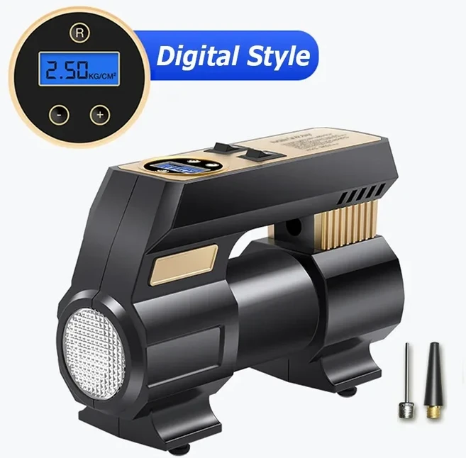자동차 공기 압축기 12V Protable 전기 펌프 타이어 팽창기 Pumb 바이크 오토바이 자전거, [01] Digital Style, 01 CHINA, 01 Digital Style