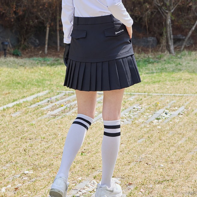 제이투제이 여성골프웨어 백 플리츠 A라인 골프스커트