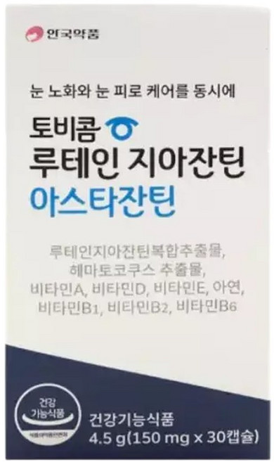 토비콤 루테인 지아잔틴 아스타잔틴 150mg x 30캡슐, 30정, 1개