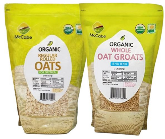 McCabe 오트밀 맥케이브 귀리의 기쁨 통귀리와 일반 롤드 오트 에서 온 순수 USDA 및 CCOF 인증 건강식, 1개