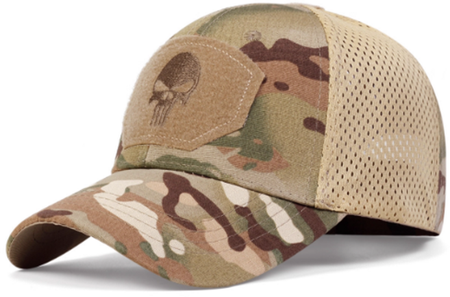 MS 택티컬 퍼니셔 메쉬 볼캡 전술모자 베이스볼캡, 멀티캠, 1개