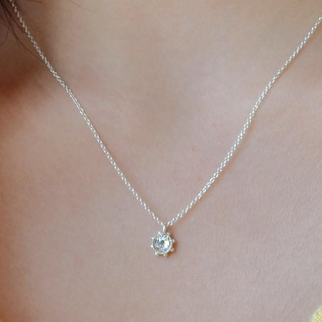 반지소 실버925 탄생석 천연 원석 은 목걸이 생일선물 라온