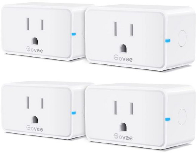 Govee 스마트 플러그 15A Alexa 및 Google 어시스턴트와 WiFi 블루투스 콘센트 4팩 작동 여러 타이머가 있는 원격으로 Home APP 그룹 제어 허브 필요 없, 4, 4