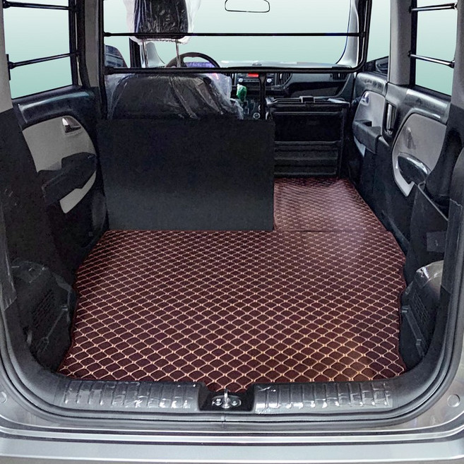 카프트 레이 밴 호환 트렁크매트 프리미엄 가죽 퀄팅 1인승 2인승, 블랙-베이지
