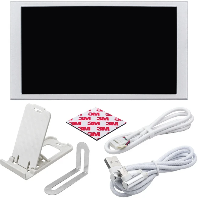 쿠쿠스토어 TURZX 5.2인치 스마트 디스플레이 1280720 B 보조 화면 IPS LCD 데스크탑 확장 TF 카드 재생 모, 01 빠른, 04 하얀색