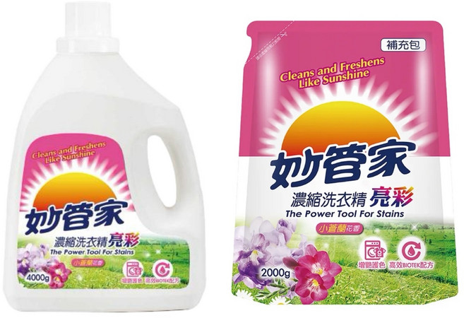 妙管家 濃縮洗衣精 亮彩/抗菌/中性, 1個, 亮彩,【補充包2000g】超取店到店最多兩包