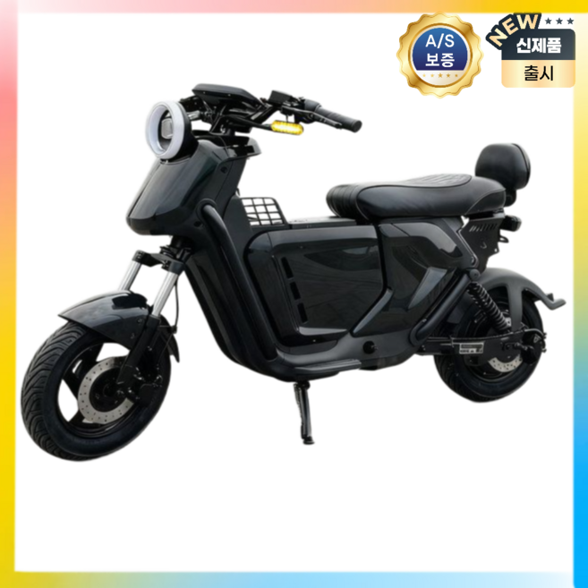 DEEPOWER 배달용 전동스쿠터 팻바이크 자토바이 고출력 출퇴근용 60V 1500W-009, 60V-55AH-120KM, 불랙