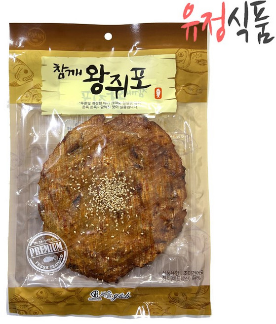[유정식품] 매콤한 참깨 왕쥐포, 10개