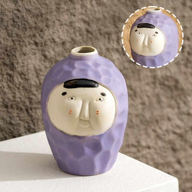 도자기 꽃병 귀여운 장식물, Purple