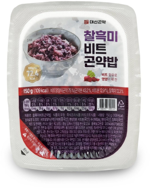 대신곤약 찰흑미비트곤약밥 109kcal, 20개, 150g