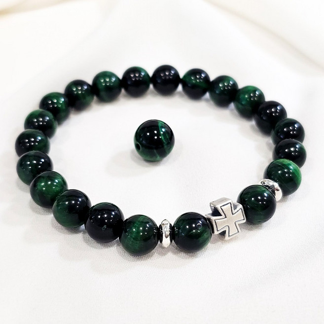 스노우베라 호안석 십자가 팔찌 기독교 천주교 묵주팔찌 선물