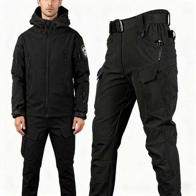 Yumico 남성 겨울 야외작업 방수 방한복 세트 배달 낚씨 겨울점퍼 빅사이즈 냉동창고 택배 근무복 남자 따뜻한 패딩 보온 기모 후드 바람막이 바지세트