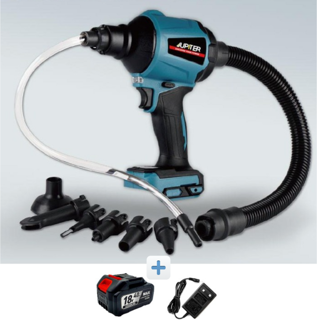 주피터 송풍기 무선브로워 더스트건 (JDA-20P) 에어건 충전 마끼다 호환 4.0Ah 맥스 배터리 세트, 01. 본체+노즐+맥스4.0Ah 1개+충전아답타, 1개