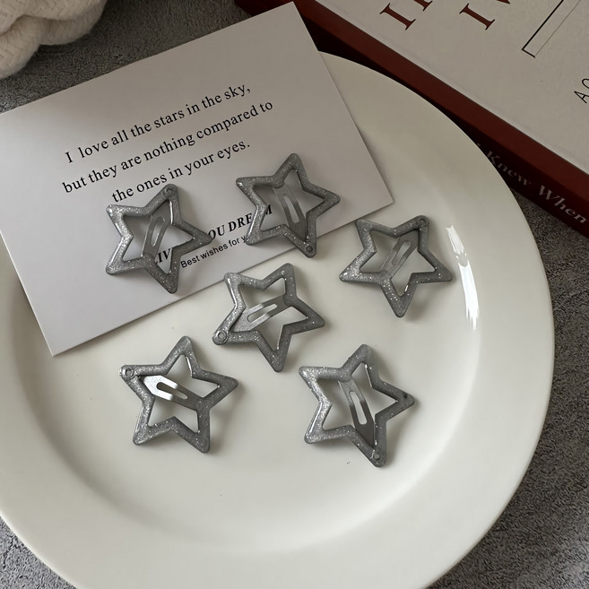 오와이앤 글리터 헤어 똑딱핀 세트 6P 머리핀