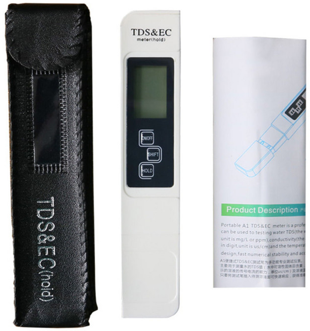 TDS EC 수질측정기 디지털 물 수질 테스터기 수질검사기 수질농도 측정 워터테스터, 1개