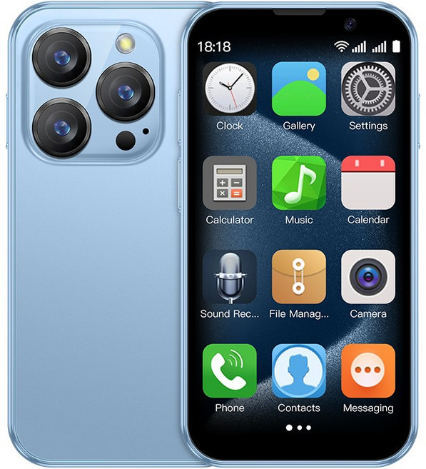 SOYES XS18 Pro 미니 안드로이드 8.1 스마트폰 3.0인치 디스플레이 2GB RAM 16GB ROM 얼굴인식 듀얼 SIM 스탠바이 3G 리틀폰, 스카이 블루