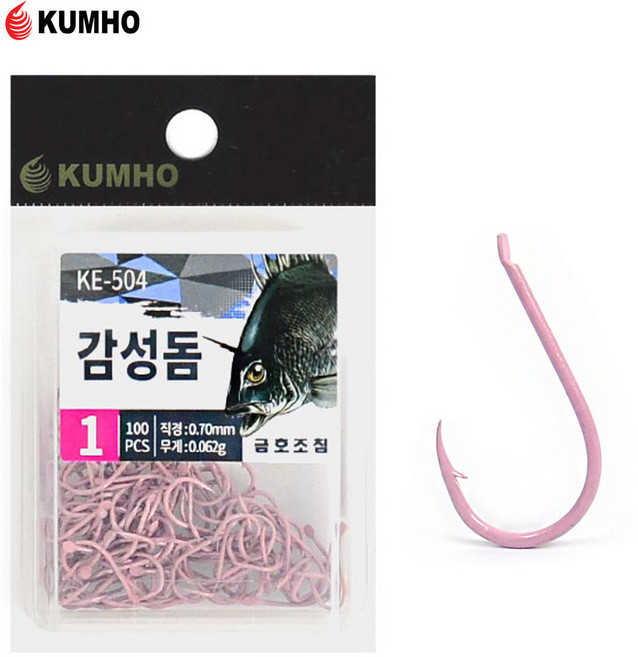 금호 핑크지누바늘 감성돔바늘 감성돔 덕용바늘 경기감성돔 핑크지누 벌크바늘 KE-504, 90개입, 1개
