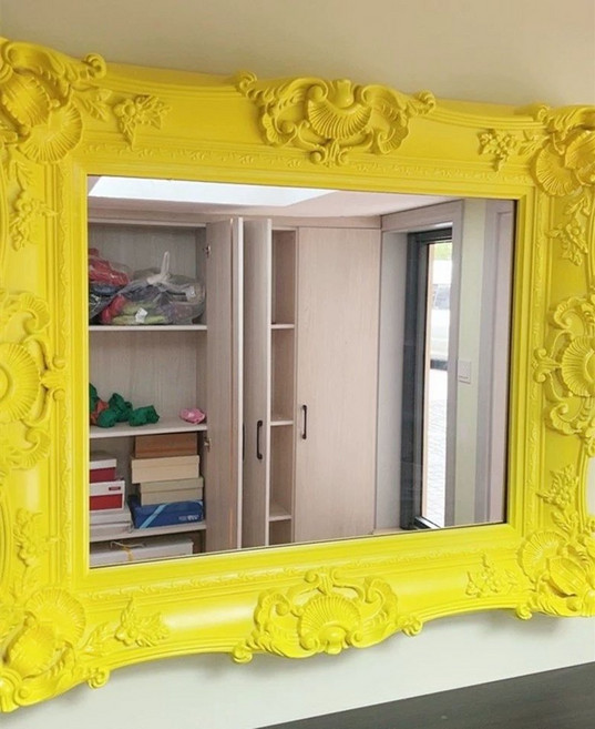 엔틱 북유럽 전신 앤틱 미러 창문, 형광옐로우