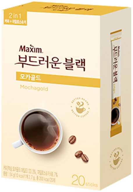 맥심 부드러운 블랙 모카골드 스위트 커피믹스, 1개, 2.7g