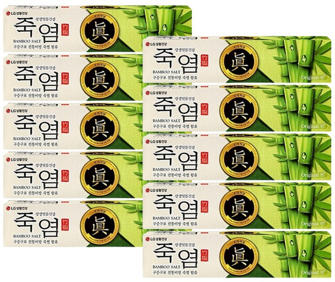 LG생활건강 죽염 오리지널 진 치약 160g 10개입, 10개