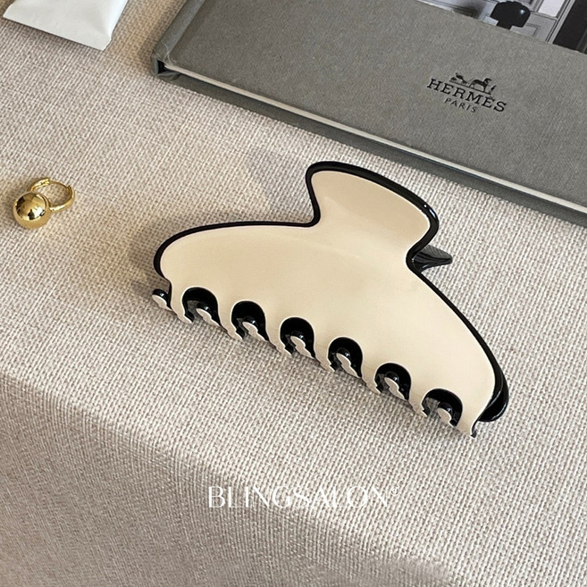 블링살롱 다비에 모던 셀룰로오스 올림머리 헤어 집게핀 2컬러 반묶음 프랑스핀 반머리 헤어핀