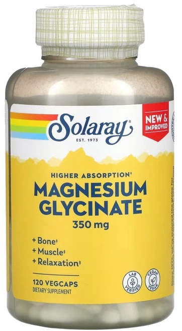 솔라레이 마그네슘 글리시네이트 350mg, Solaray 솔라레이 고흡수 마그네슘 글리시네이트 3, 1개, 30회분 - 쿠팡