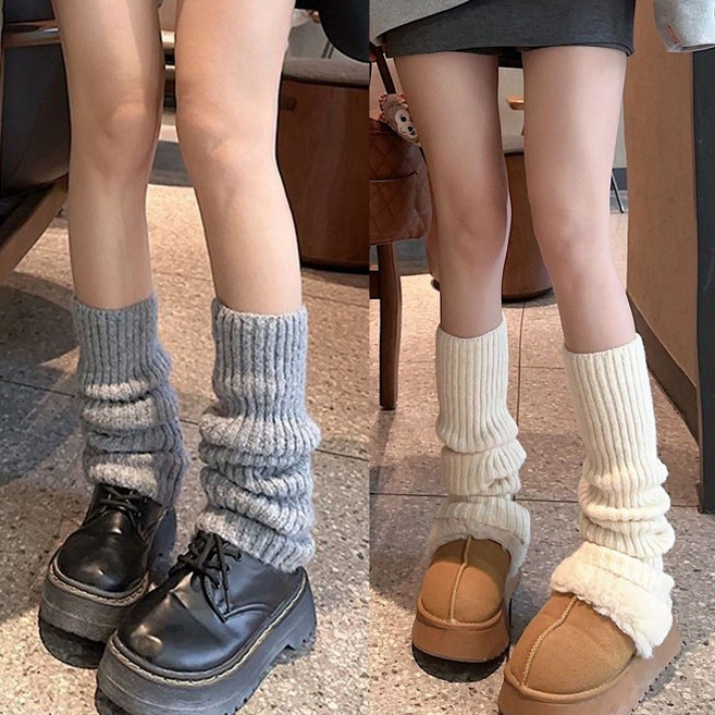 百搭針織棉質保暖襪套 女生襪
