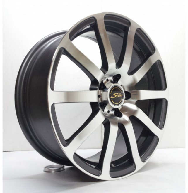 S-FORCE 鋁圈 17吋 5/108 S438 亮鐵灰車面, 1個