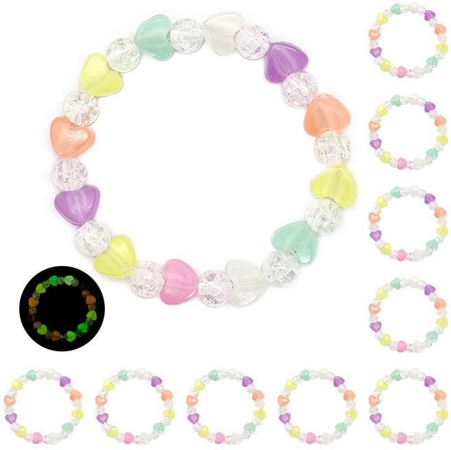 DIY모아 야광하트팔찌만들기x10개 귀여운 예쁜 사랑