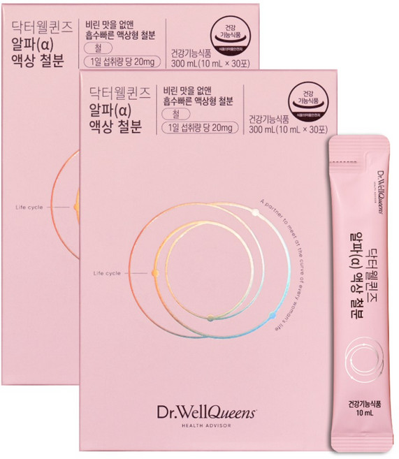 닥터웰퀸즈 알파 임산부 어린이 액상철분, 300ml, 2개