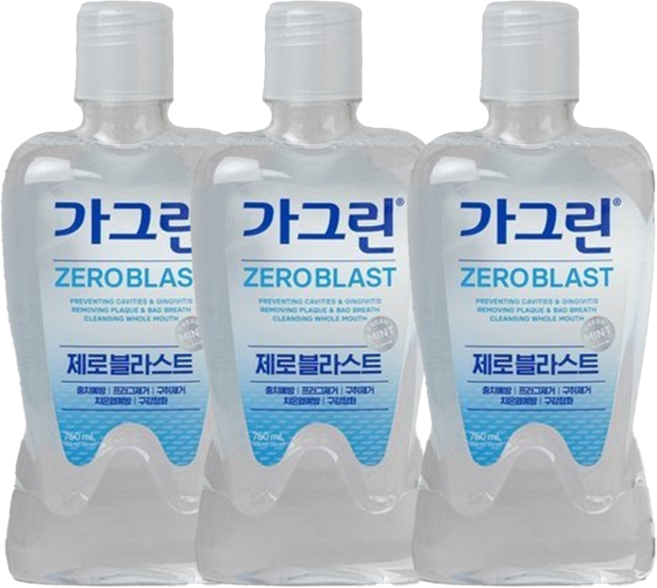 가그린 제로 블라스트 구강세정제, 750ml, 12개