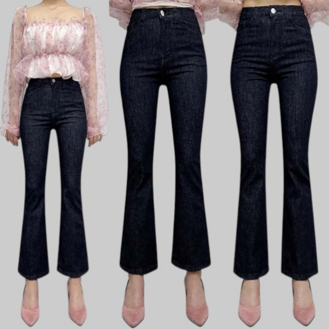 제이엠스타일 [8컬러/숏 롱/S~2XL] 여성 스판 부츠컷 청바지 여자 블랙 검정 나팔 바지 빅사이즈 봄 여름 가을 키작녀 키큰녀