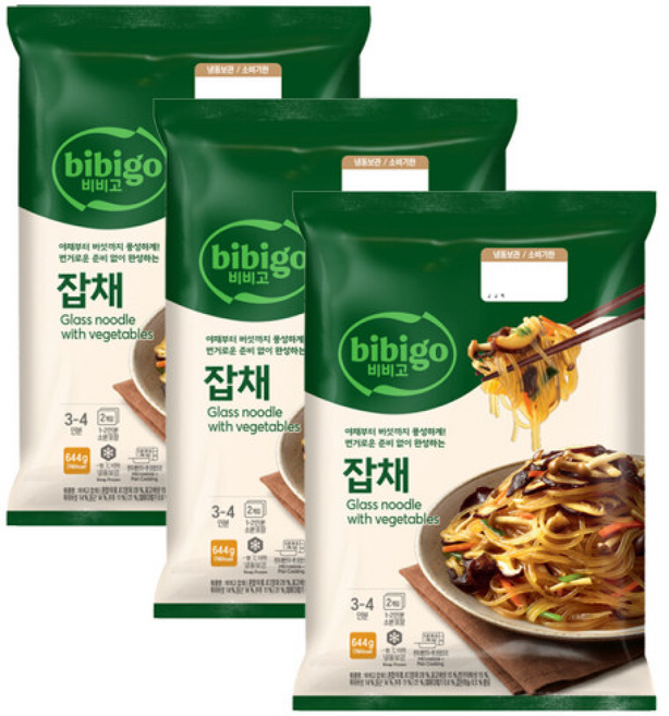 (매장정품) 비비고 CJ제일제당 잔칫집 모둠잡채 644g x 3개 238835, (매장정품) 비비고 CJ제일제당 잔칫집 모둠잡채 644