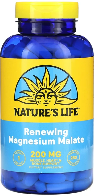 Nature's Life 마그네슘 말레이트 200mg 250정, 1개 - 쿠팡