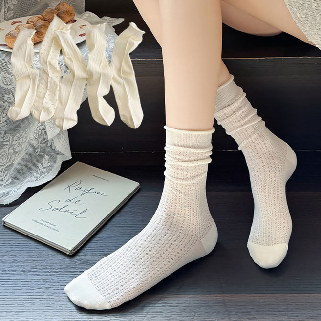 에이블탑 시스루양말 여름 얇은 무압박 돌돌이양말 5종세트 n454