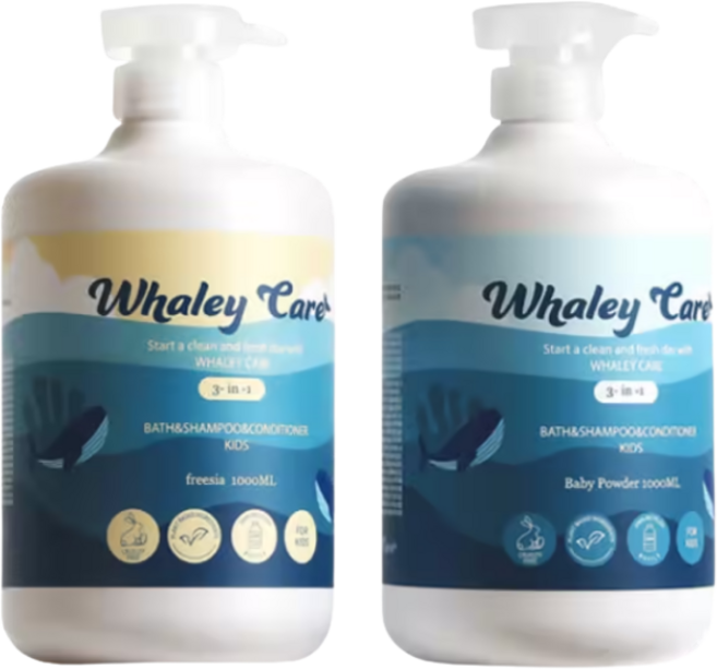 Whaley Care 兒童3合1沐浴洗髮潤髮乳, 1個, 1000ml