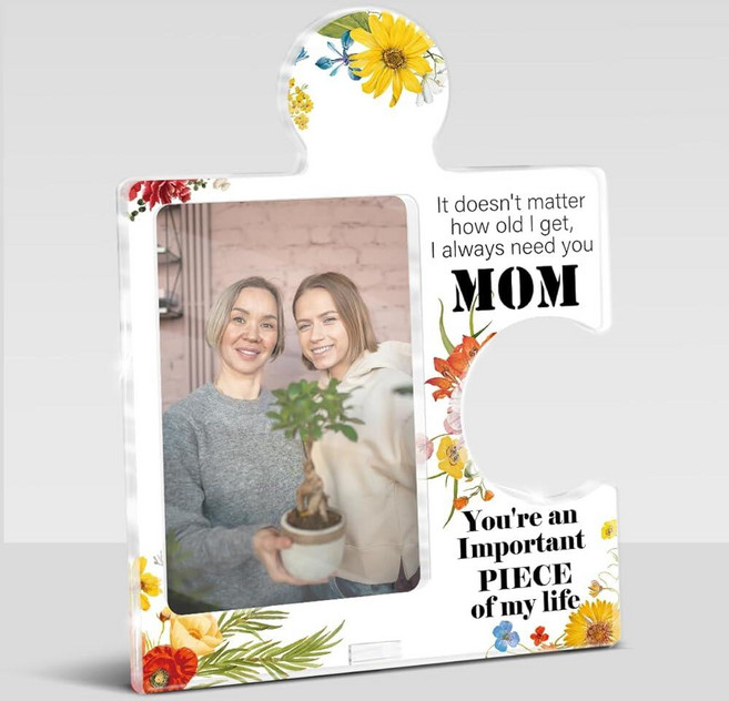 MQCLYSG 딸 아들이 주는 엄마 선물 퍼즐 그림 프레임 감사 생일 크리스마스 어머니의 날 선물 디스플레이 10.2 x 15.2cm(4 6인치) 사진, MQCLYSG 딸 아들이 주는 엄마 선물 퍼즐 그림 프