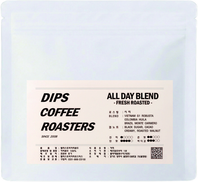 [핫딜]딥스커피 올데이블랜딩 구수하고 단맛 커피, 500g, 1개