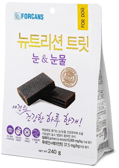 포켄스 뉴트리션트릿 강아지 눈 눈물 영양제 240g, 눈물개선/눈건강, 1개