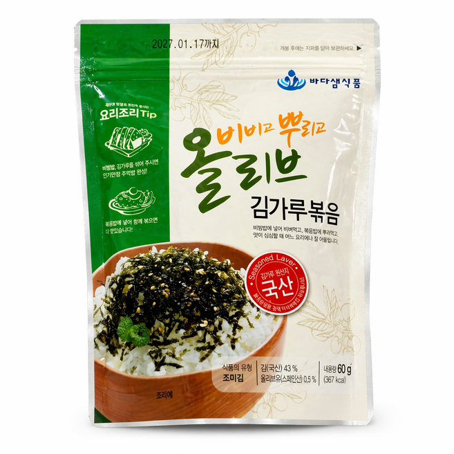 비비고 뿌리는 국산 올리브 김가루볶음, 1개, 60g