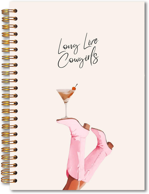 Book MKIJUHB Long Live Cowgirls Western Spiral Notebook 5.5x8.3 Martini Lovers Gifts Journal, 1개