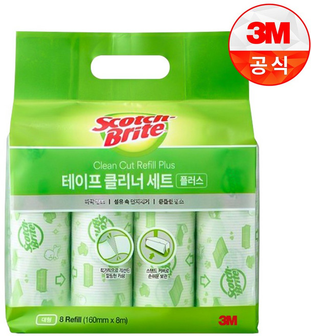 3M 대형 테이프 클리너 리필 플러스 리필 8개입, 1개