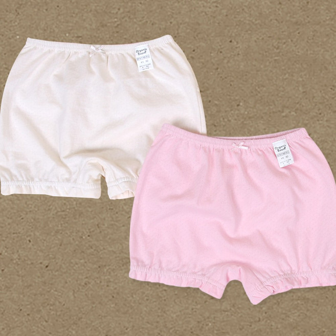 오가닉붐 여아용 비비 레이스 사각 팬티 2p