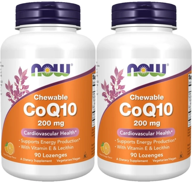 나우푸드 츄어블 로젠지스 CoQ10 코큐텐 코엔자임 큐텐 200mg, 90정, 2개, 90정 - 쿠팡