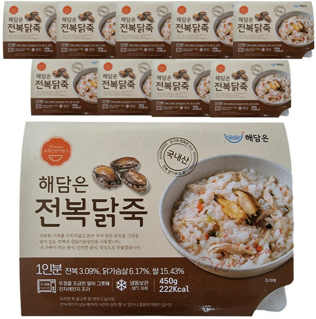 해담은 전복닭죽, 10개, 450g