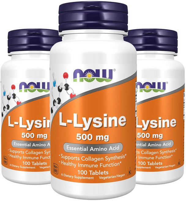 나우푸드 L-라이신 500mg 타블렛, 100정, 3개, 100정