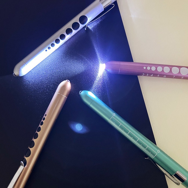 너스피아 동공펜 알루미늄 LED 라이트펜 간호사, 1개, 동공펜_실버