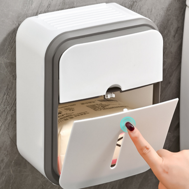 네오브릭 무타공 생리대 보관함 디스펜서, 1개, 화이트 그레이