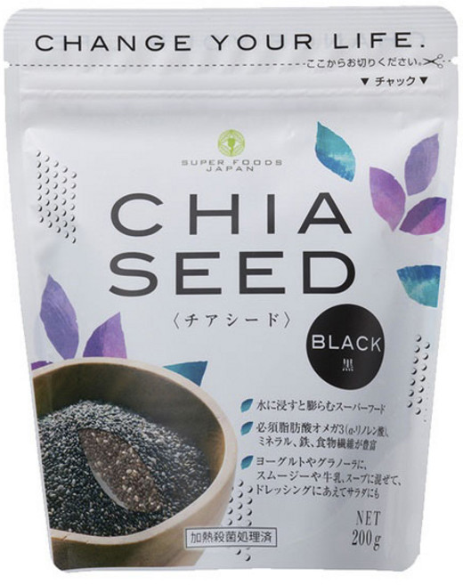 슈퍼푸드재팬 치아씨드 블랙, 1개, 200g